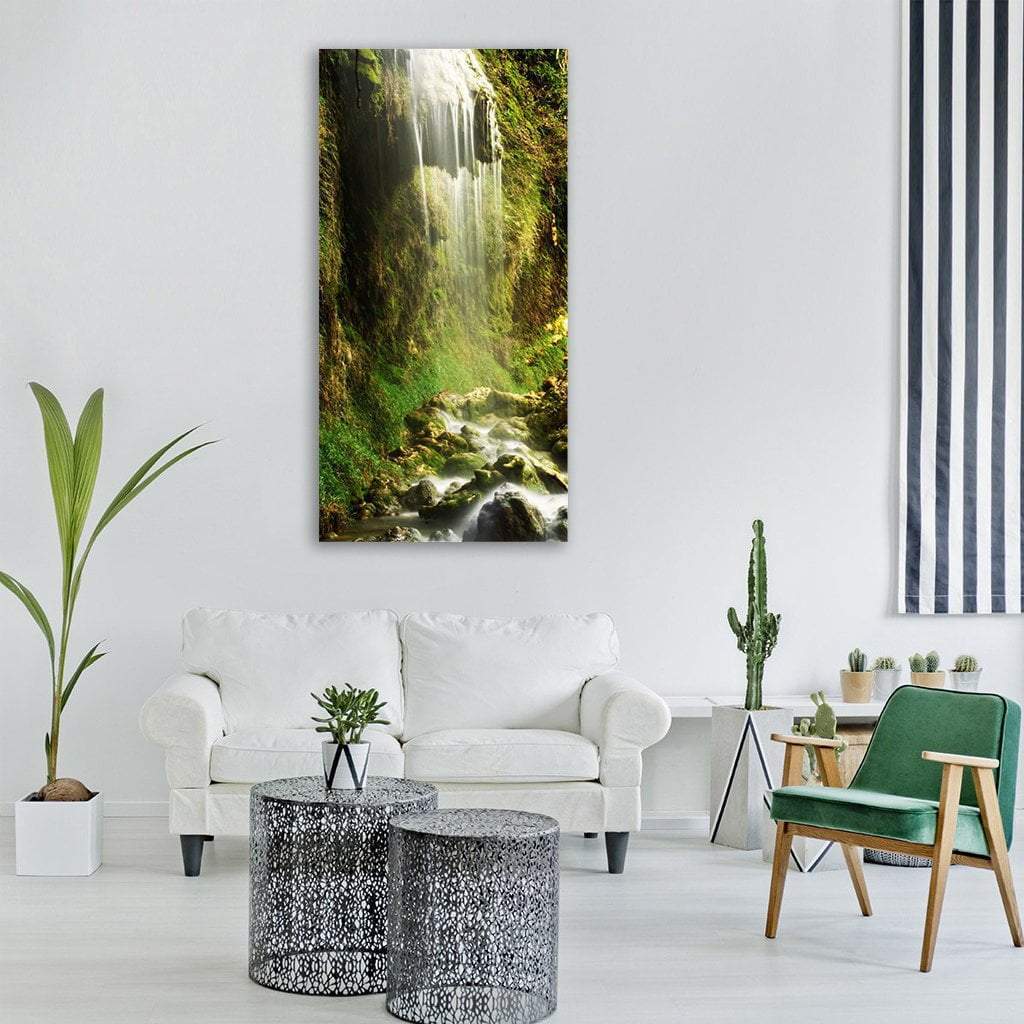 Antalya Waterfall In Turkey Vertical Canvas Wall Art-1 Vertical-Gallery Wrap-12" x 24"-Tiaracle