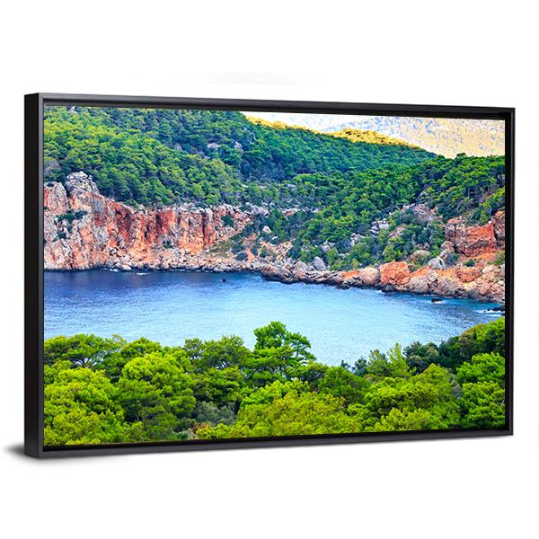 Antalya Sea Landscape Canvas Wall Art-5 Horizontal-Gallery Wrap-22" x 12"-Tiaracle
