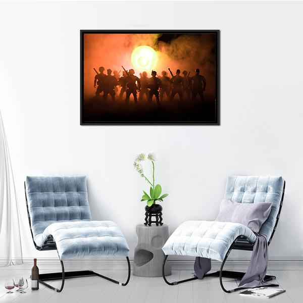 Anti Riot Police Soldier Canvas Wall Art-5 Horizontal-Gallery Wrap-22" x 12"-Tiaracle