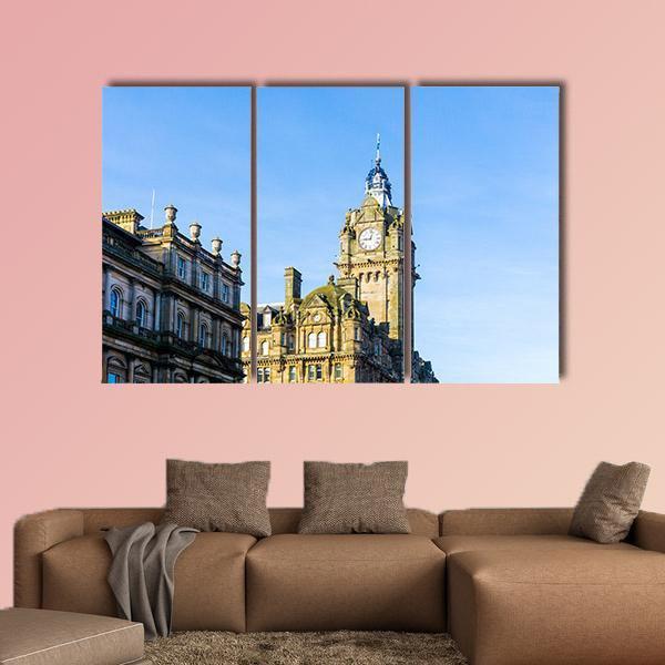 Antique City Building Edinburgh Canvas Wall Art-3 Horizontal-Gallery Wrap-25" x 16"-Tiaracle