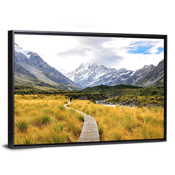 Aoraki Mount Cook National Park Canvas Wall Art-3 Horizontal-Gallery Wrap-25" x 16"-Tiaracle