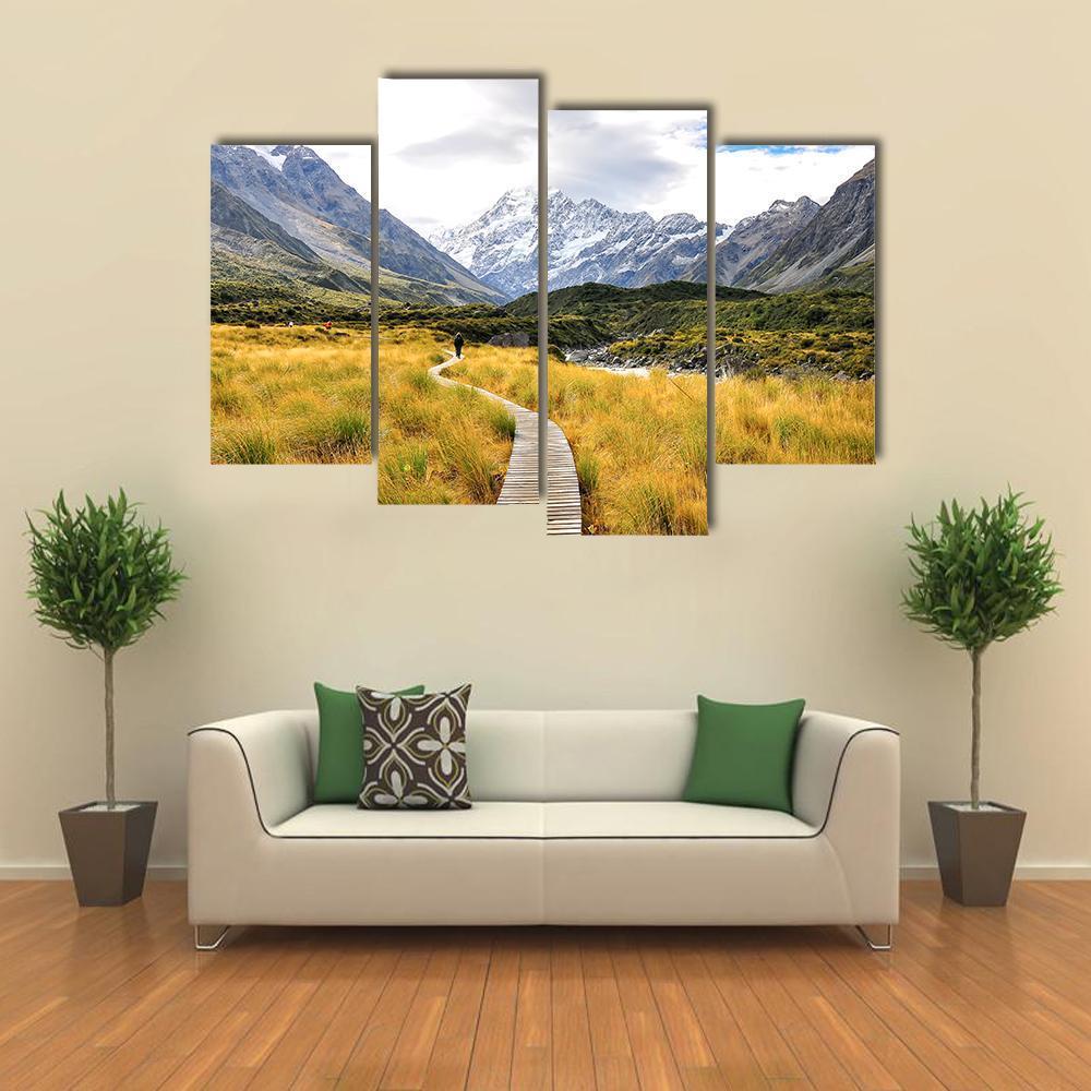 Aoraki Mount Cook National Park Canvas Wall Art-4 Pop-Gallery Wrap-50" x 32"-Tiaracle