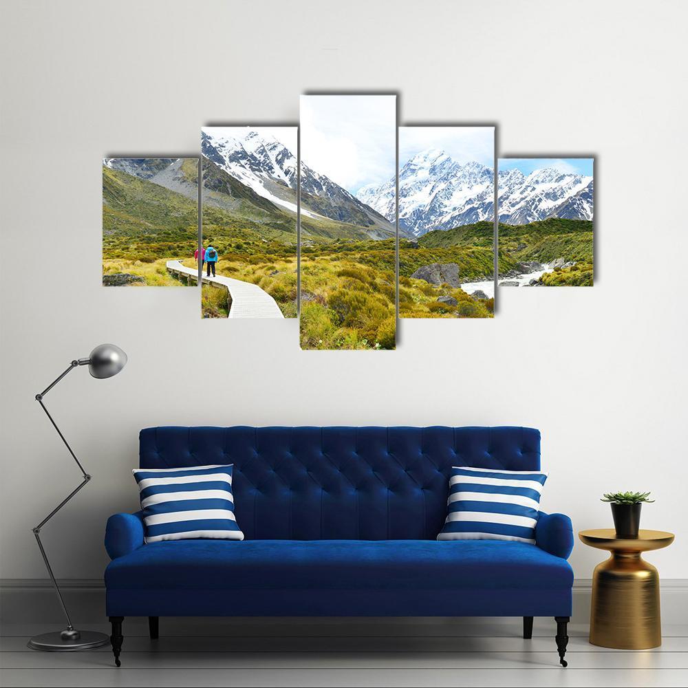 Aoraki Mount Cook National Park Canvas Wall Art-5 Star-Gallery Wrap-62" x 32"-Tiaracle