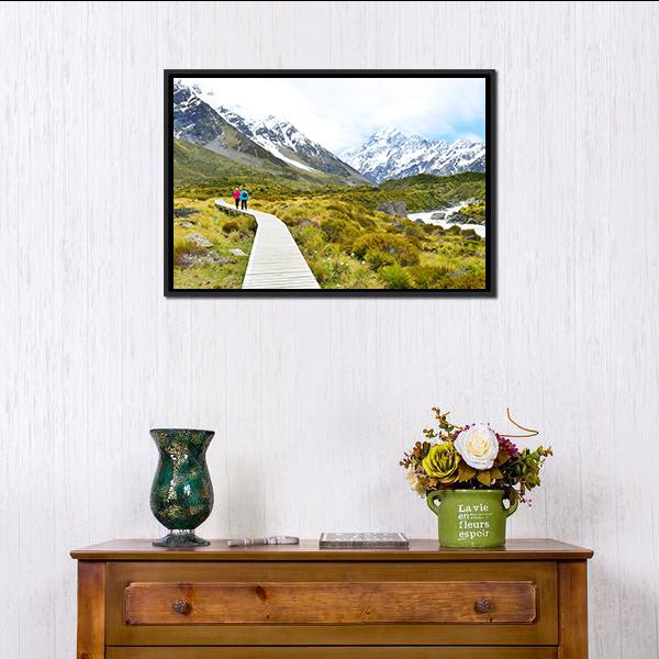 Aoraki Mount Cook National Park Canvas Wall Art-1 Piece-Floating Frame-24" x 16"-Tiaracle