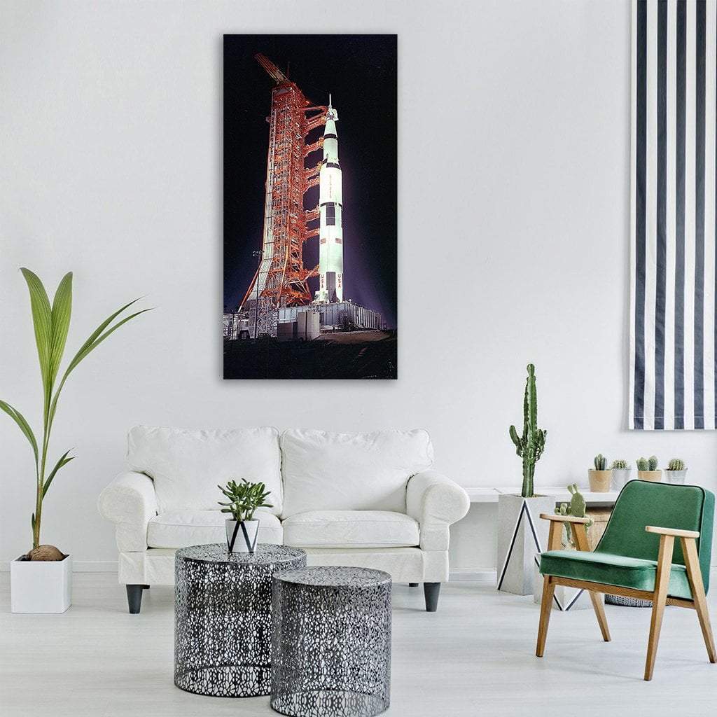 Apollo 17 Pre-Launch Vertical Canvas Wall Art-1 Vertical-Gallery Wrap-12" x 24"-Tiaracle