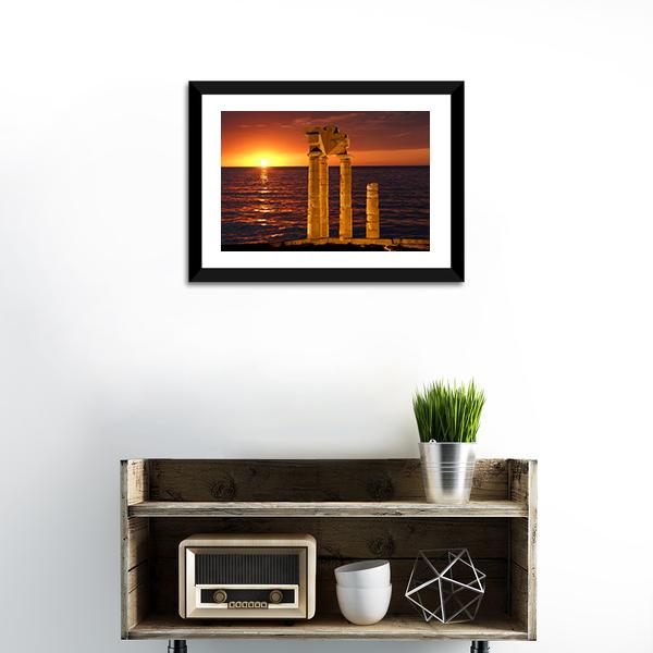 Apollo Temple In Greece Canvas Wall Art-1 Piece-Framed Print-30" x 20"-Tiaracle