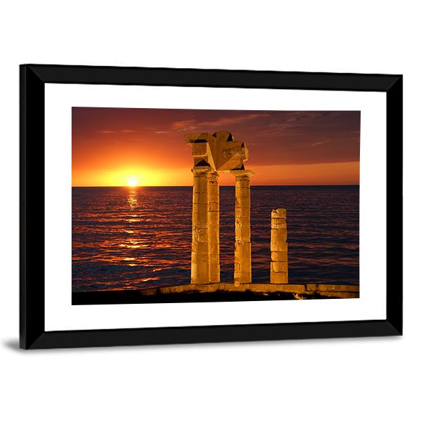Apollo Temple In Greece Canvas Wall Art-3 Horizontal-Gallery Wrap-25" x 16"-Tiaracle