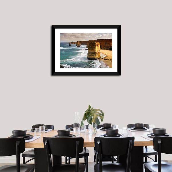 Apostles In Australia Canvas Wall Art-3 Horizontal-Gallery Wrap-25" x 16"-Tiaracle