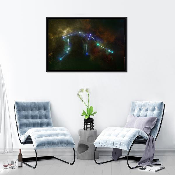 Aquarius Constellation Canvas Wall Art-3 Horizontal-Gallery Wrap-25" x 16"-Tiaracle