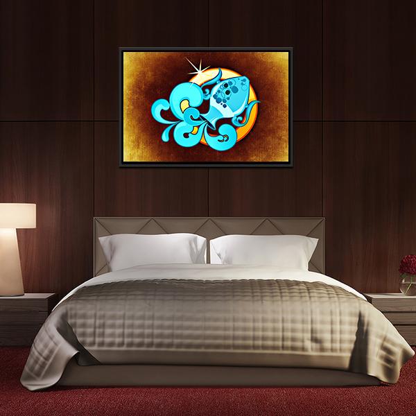 Aquarius Horoscope Vertical Canvas Wall Art-3 Vertical-Gallery Wrap-12" x 25"-Tiaracle
