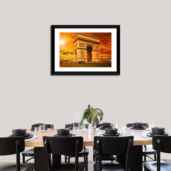 Arc De Triomphe Paris Canvas Wall Art-5 Horizontal-Gallery Wrap-22" x 12"-Tiaracle