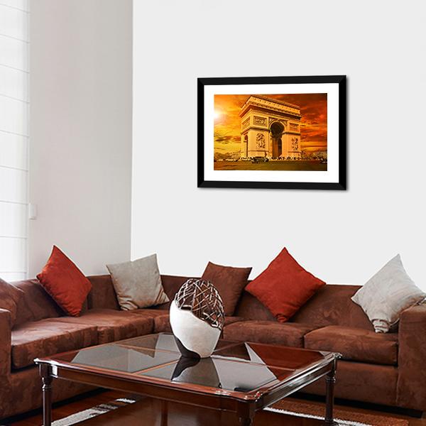 Arc De Triomphe Paris Canvas Wall Art-5 Horizontal-Gallery Wrap-22" x 12"-Tiaracle