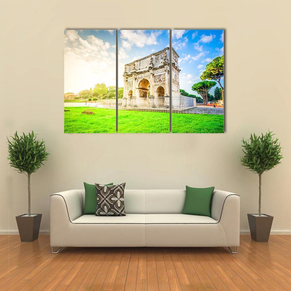 Arch Of Constantine Canvas Wall Art-3 Horizontal-Gallery Wrap-37" x 24"-Tiaracle