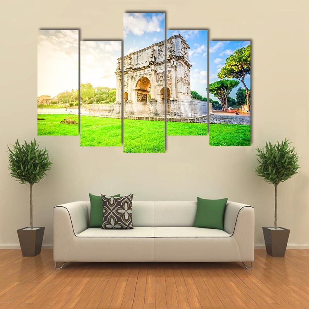 Arch Of Constantine Canvas Wall Art-5 Pop-Gallery Wrap-47" x 32"-Tiaracle