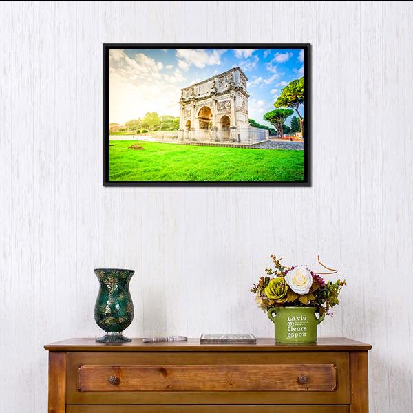 Arch Of Constantine Canvas Wall Art-1 Piece-Floating Frame-24" x 16"-Tiaracle