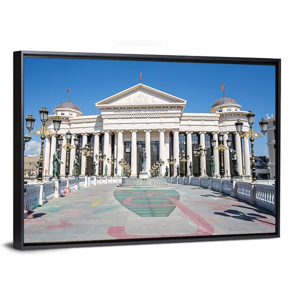 Eye Bridge In Skopje Canvas Wall Art-3 Horizontal-Gallery Wrap-25" x 16"-Tiaracle