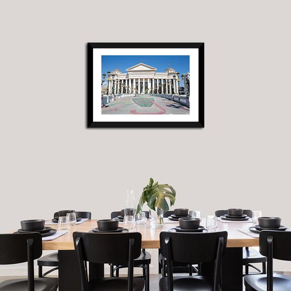 Eye Bridge In Skopje Canvas Wall Art-3 Horizontal-Gallery Wrap-25" x 16"-Tiaracle