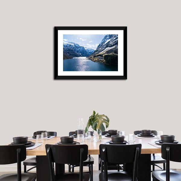Ardal Fjord Norway Canvas Wall Art-5 Horizontal-Gallery Wrap-22" x 12"-Tiaracle