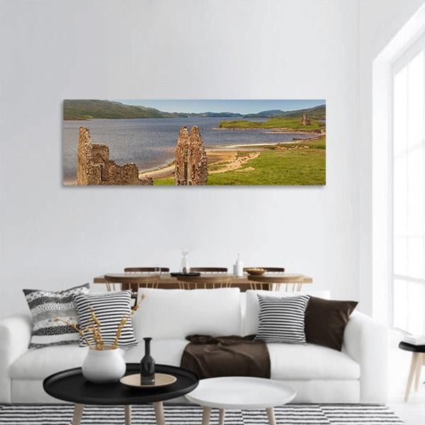 Ardvreck Castle Panoramic Canvas Wall Art-1 Piece-36" x 12"-Tiaracle