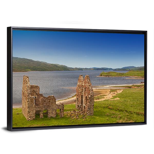 Ardvreck Castle Panoramic Canvas Wall Art-1 Piece-36" x 12"-Tiaracle