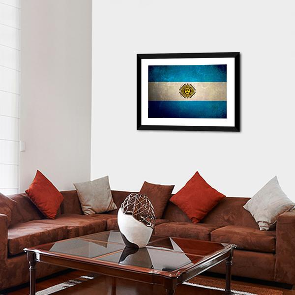 Argentina Flag Grunge Texture Canvas Wall Art-3 Horizontal-Gallery Wrap-25" x 16"-Tiaracle
