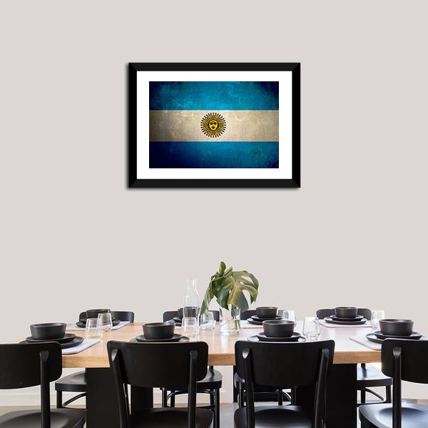 Argentina Flag Grunge Texture Canvas Wall Art-5 Horizontal-Gallery Wrap-22" x 12"-Tiaracle