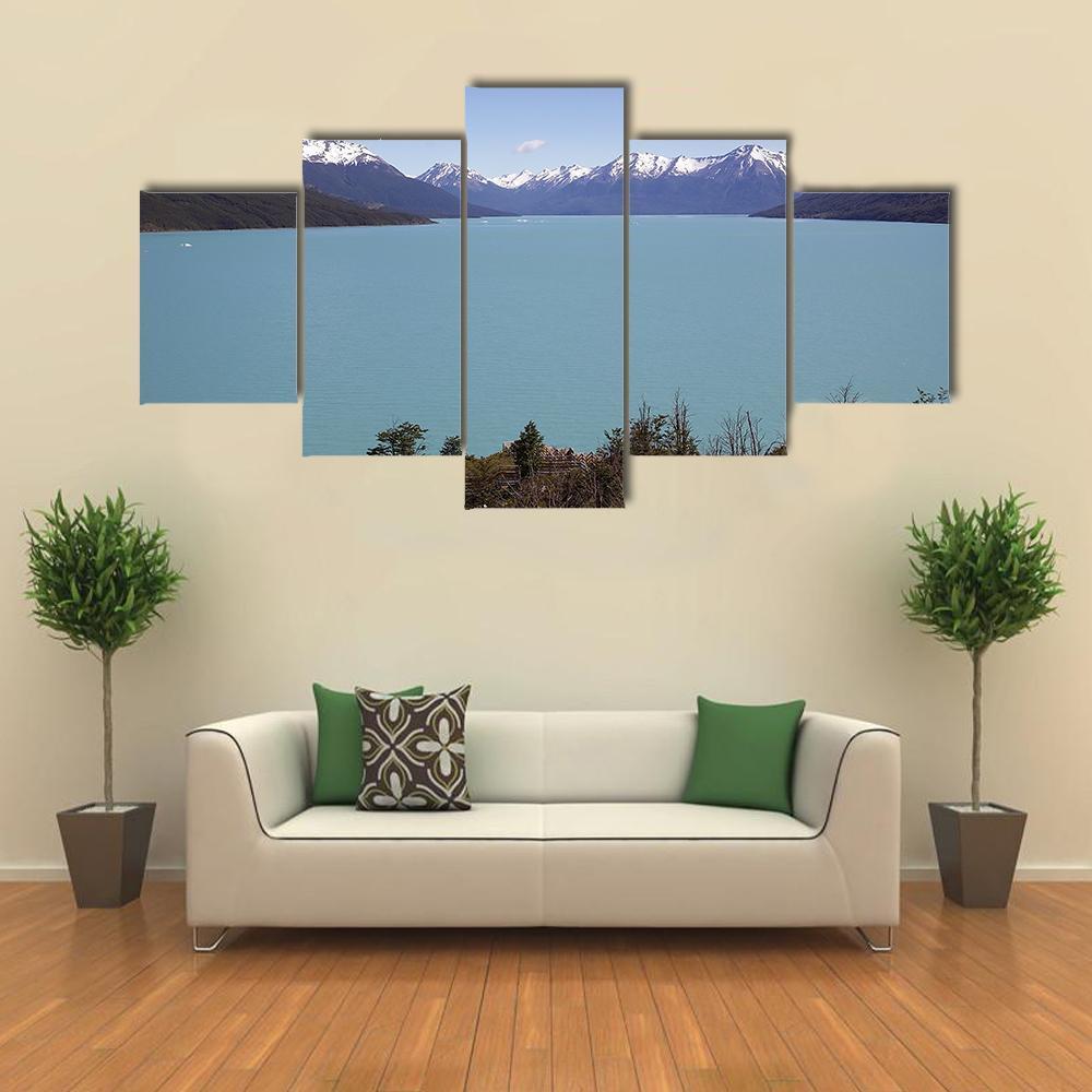 Argentino Lake Canvas Wall Art-5 Star-Gallery Wrap-62" x 32"-Tiaracle