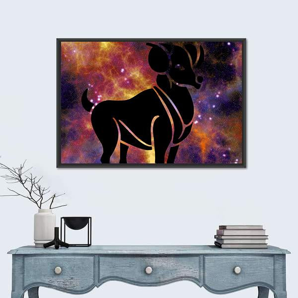 Aries Astrology Canvas Wall Art-1 Piece-Floating Frame-24" x 16"-Tiaracle