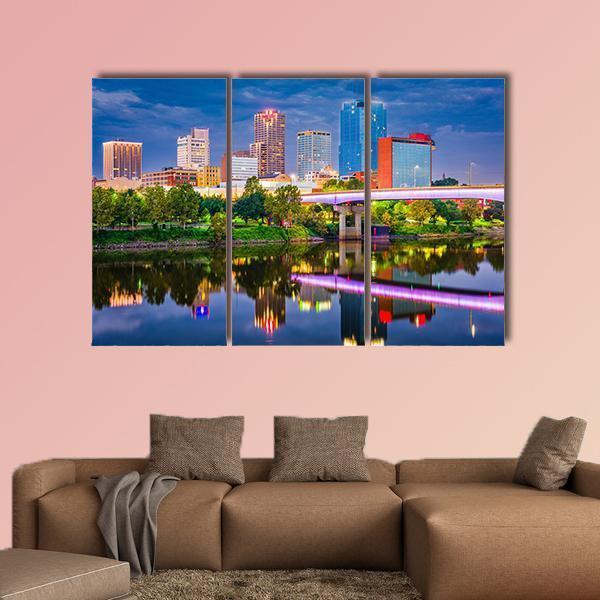 Arkansas Skyline Canvas Wall Art-3 Horizontal-Gallery Wrap-37" x 24"-Tiaracle
