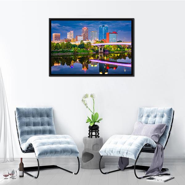 Arkansas Skyline Canvas Wall Art-3 Horizontal-Gallery Wrap-25" x 16"-Tiaracle