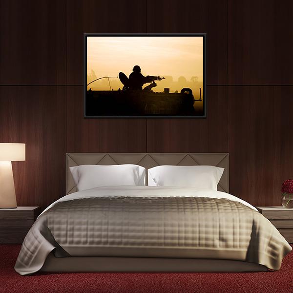 Soldier Preparing His Tank Canvas Wall Art-3 Horizontal-Gallery Wrap-25" x 16"-Tiaracle
