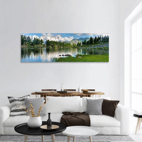 Arpy Lake Italy Panoramic Canvas Wall Art-1 Piece-36" x 12"-Tiaracle