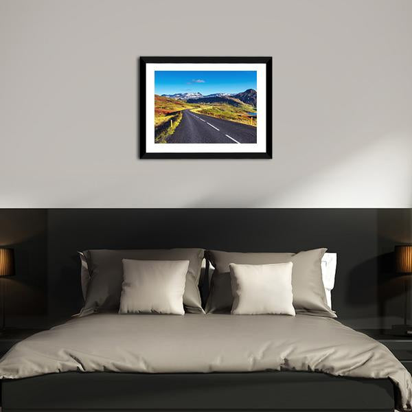 Asphalt Road In Iceland Canvas Wall Art-3 Horizontal-Gallery Wrap-25" x 16"-Tiaracle