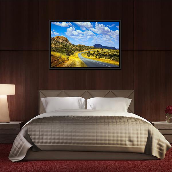 Asphalt Road In Namibia Canvas Wall Art-3 Horizontal-Gallery Wrap-25" x 16"-Tiaracle