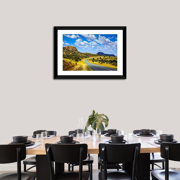 Asphalt Road In Namibia Canvas Wall Art-3 Horizontal-Gallery Wrap-25" x 16"-Tiaracle