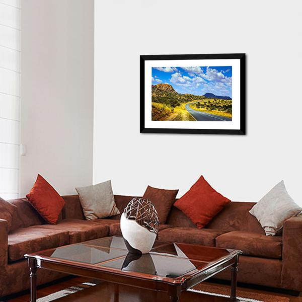 Asphalt Road In Namibia Canvas Wall Art-3 Horizontal-Gallery Wrap-25" x 16"-Tiaracle