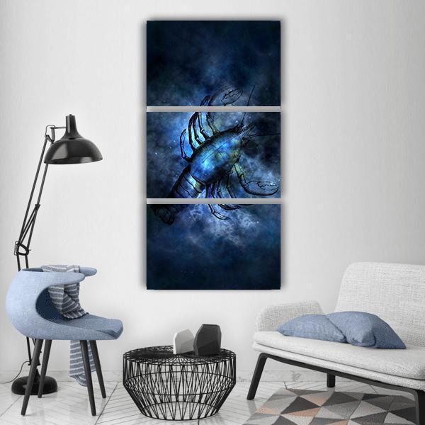 Scorpio Sign Vertical Canvas Wall Art-3 Vertical-Gallery Wrap-12" x 25"-Tiaracle