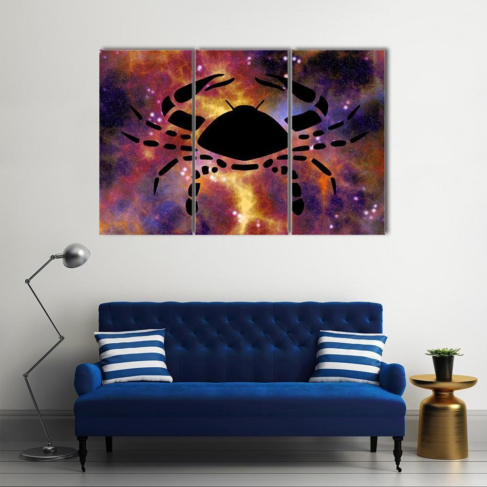 Sign Of Cancer Canvas Wall Art-3 Horizontal-Gallery Wrap-25" x 16"-Tiaracle