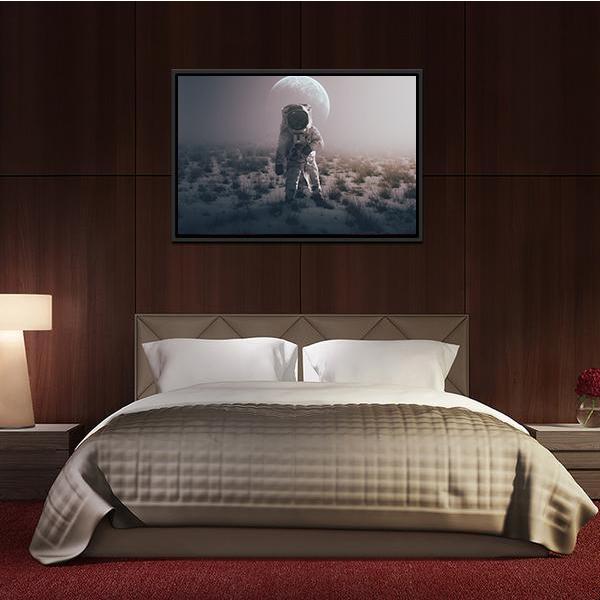 Astronaut In Alien World Vertical Canvas Wall Art-3 Vertical-Gallery Wrap-12" x 25"-Tiaracle