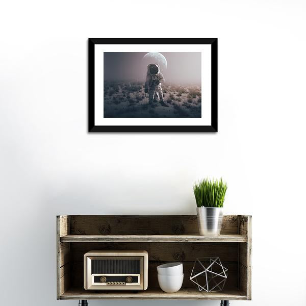 Astronaut In Alien World Vertical Canvas Wall Art-3 Vertical-Gallery Wrap-12" x 25"-Tiaracle