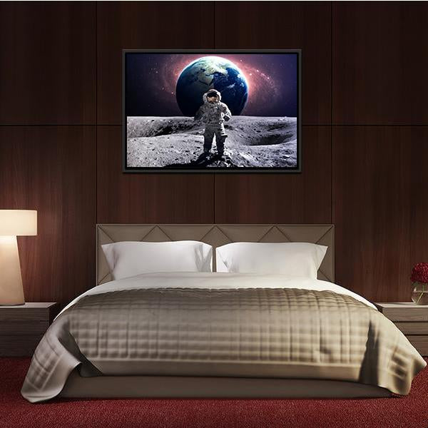 Astronaut Spacewalk Canvas Wall Art-5 Horizontal-Gallery Wrap-22" x 12"-Tiaracle