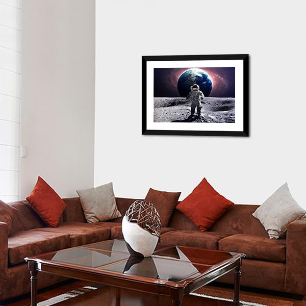 Astronaut Spacewalk Canvas Wall Art-5 Horizontal-Gallery Wrap-22" x 12"-Tiaracle