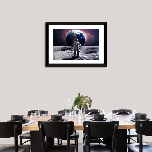 Astronaut Spacewalk Panoramic Canvas Wall Art-1 Piece-36" x 12"-Tiaracle