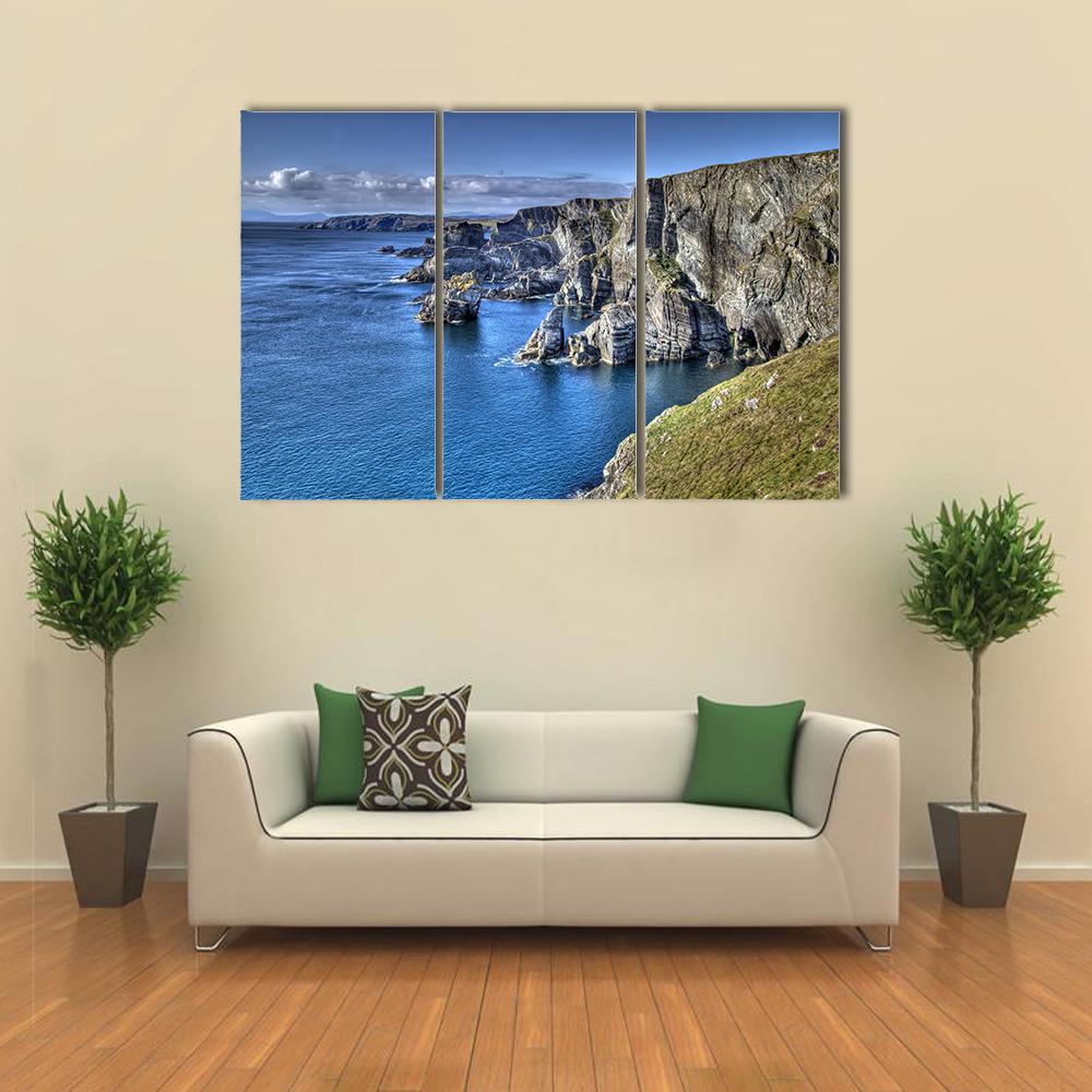 Atlantic Coast Cliffs Canvas Wall Art-3 Horizontal-Gallery Wrap-37" x 24"-Tiaracle