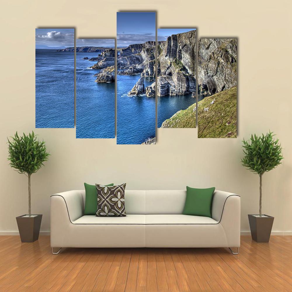 Atlantic Coast Cliffs Canvas Wall Art-5 Pop-Gallery Wrap-47" x 32"-Tiaracle