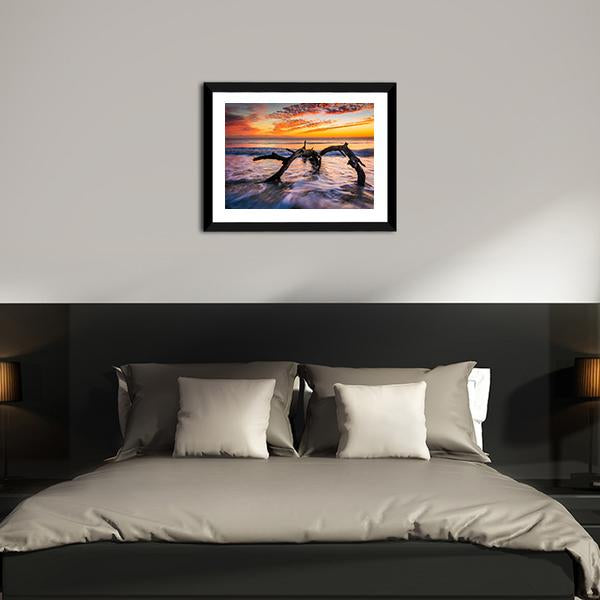 Atlantic Ocean At Sunrise Canvas Wall Art-3 Horizontal-Gallery Wrap-25" x 16"-Tiaracle