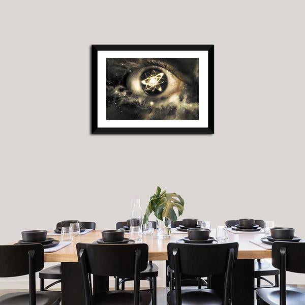 Atomic Particle Reflection In Pupil Canvas Wall Art-3 Horizontal-Gallery Wrap-25" x 16"-Tiaracle