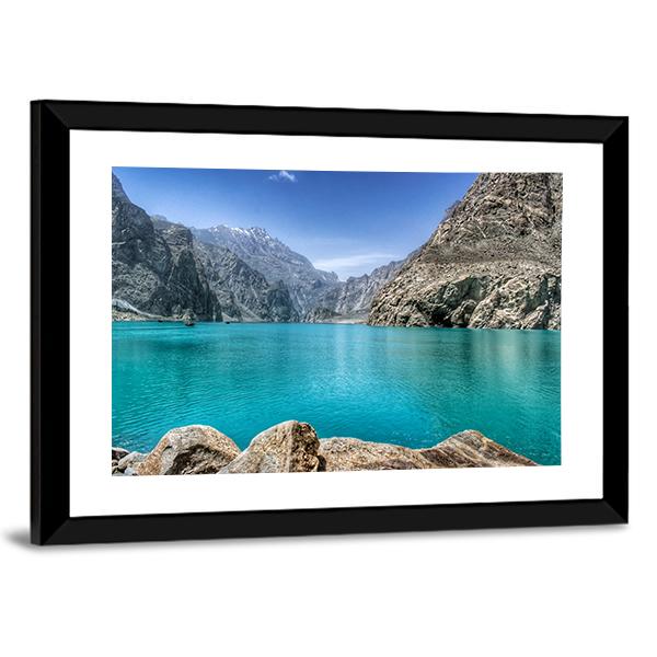 Attabad Lake In Pakistan Canvas Wall Art-5 Horizontal-Gallery Wrap-22" x 12"-Tiaracle