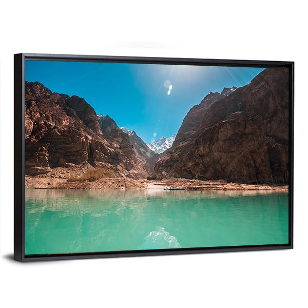 Attabad Lake Pakistan Canvas Wall Art-5 Horizontal-Gallery Wrap-22" x 12"-Tiaracle