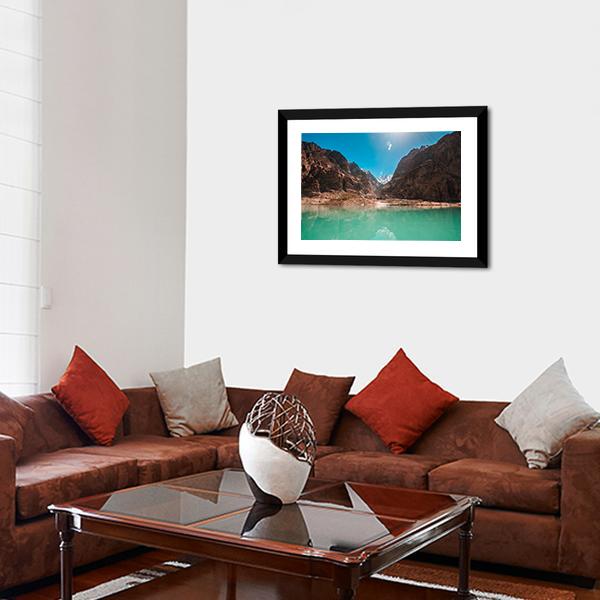 Attabad Lake Pakistan Canvas Wall Art-5 Horizontal-Gallery Wrap-22" x 12"-Tiaracle